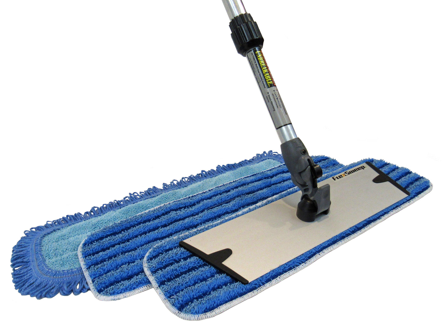Easy-Clean™ Snap-On™ 18" Flat Mop Set with Aero-Aluminum Adjustable Handle (4 Pack)