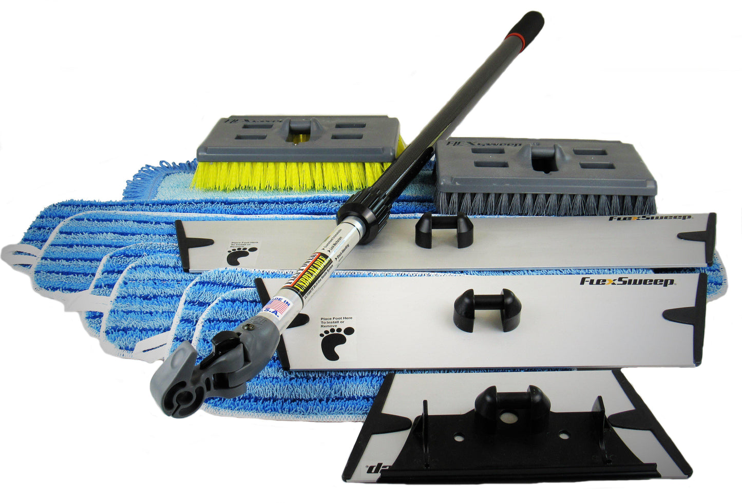 Easy-Clean™ Snap-On™ Complete Line of Flat Mops and Scrub Brushes (3 Pack)