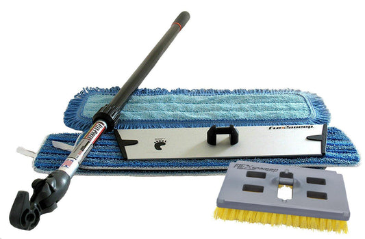 Easy-Clean™ Snap-On™ Flat Mop and Scrub Brush Kit (3 Pack)